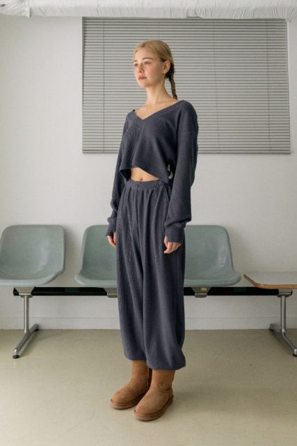 Cozney Waffle V-neck Cover Up